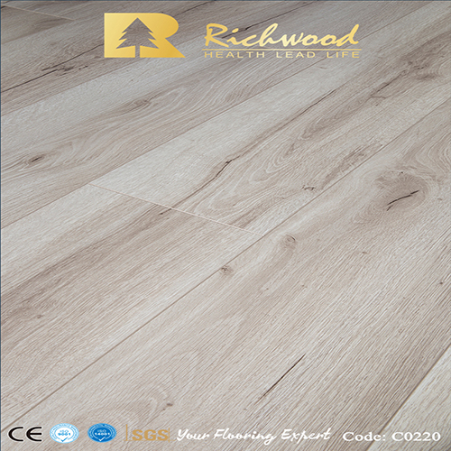 Grey wood effect laminate flooring